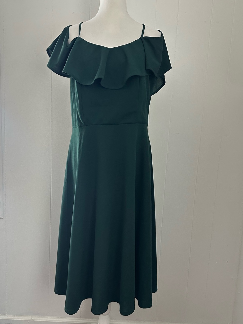 Forest Green Flared Maxi Skirt